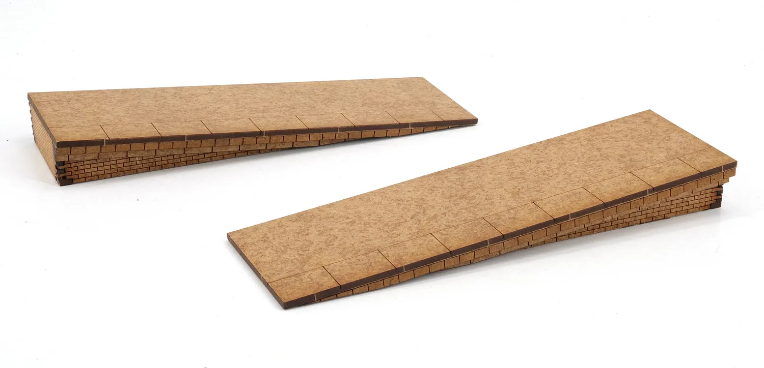 PJM Models OO Half Width Ramps byggsats block edge 2-pack