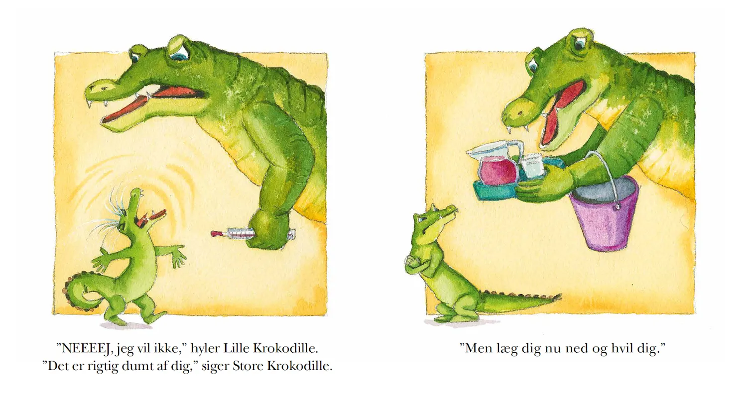 ABC Forlag Lille Krokodille er syg barnbok bilderbok