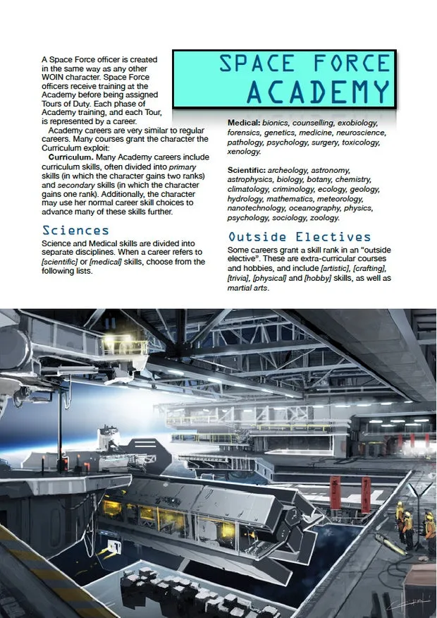 EN Publishing WOIN Space Force Academy rollspel PDF