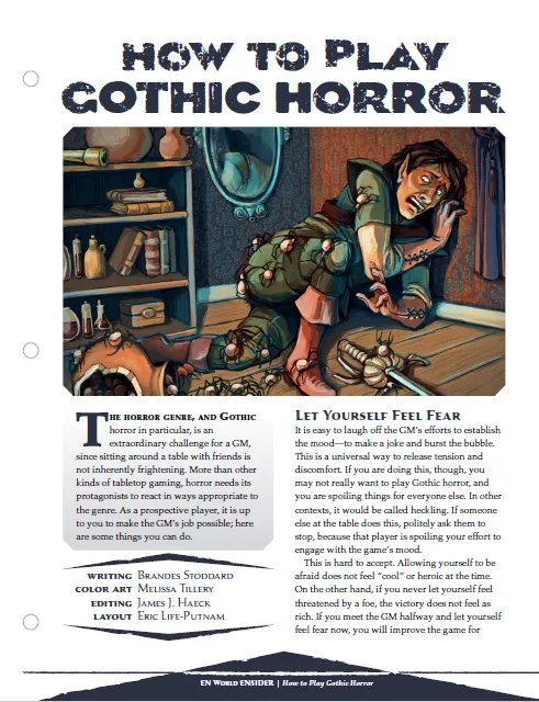 EN Publishing How To Play Gothic Horror spelledartips PDF 5e