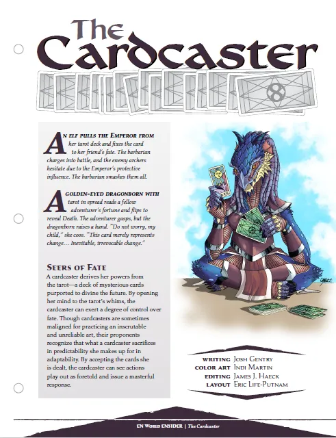 EN Publishing The Cardcaster rollspel pdf tarotklass