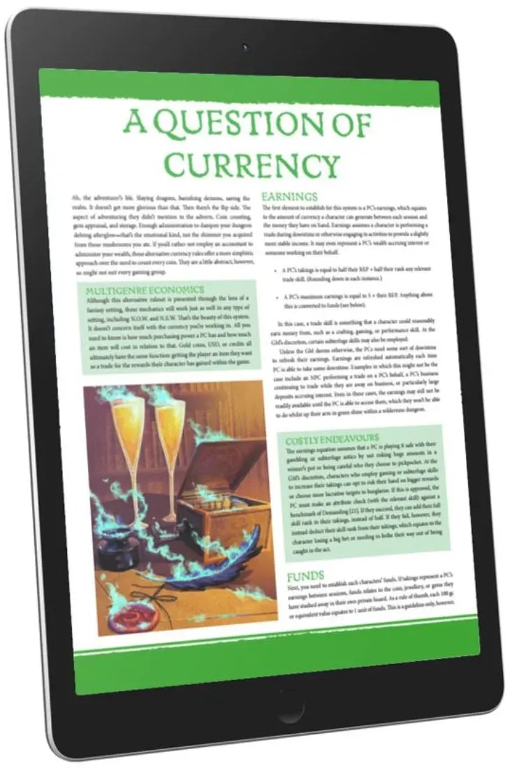 EN Publishing Alternative Currency rollspel PDF WOIN