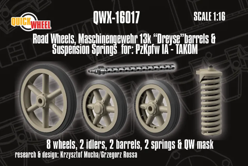 ROSSAGRAPH QWX-16017 hjulset Pz.Kpfw. IA Takom 1:16
