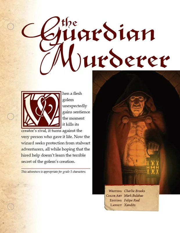 EN Publishing The Guardian Murderer rollspelsäventyr PDF WOIN