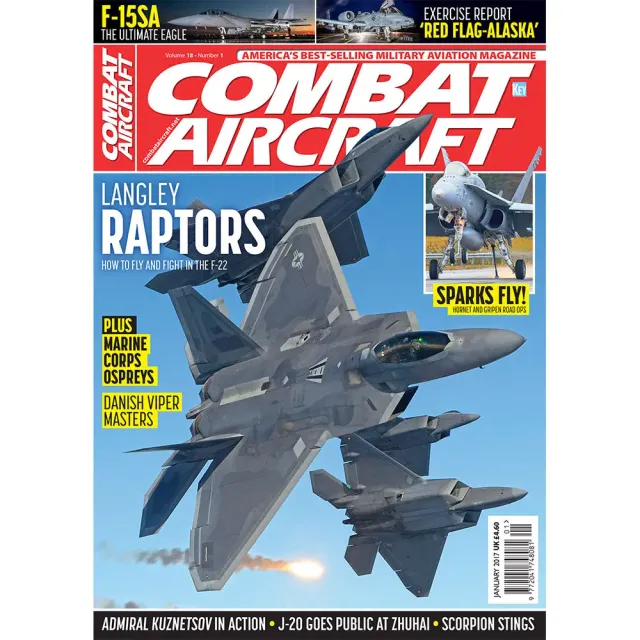 Combat Aircraft Journal januari 2017 tidning lösnummer F-22