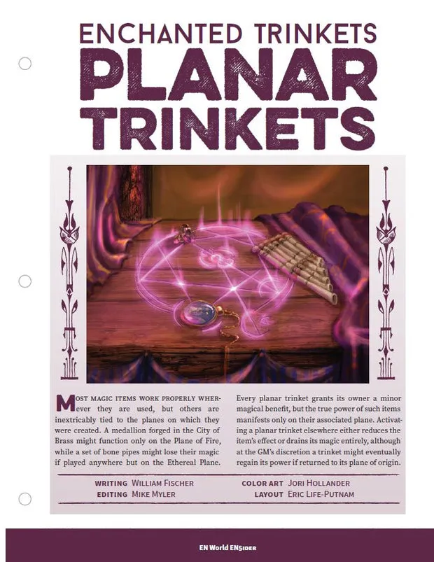 EN Publishing Enchanted Trinkets Planar Trinkets rollspel PDF 9 föremål