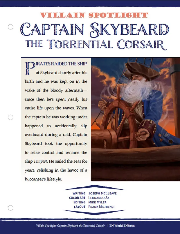 EN Publishing Captain Skybeard Torrential Corsair D&D 5e PDF