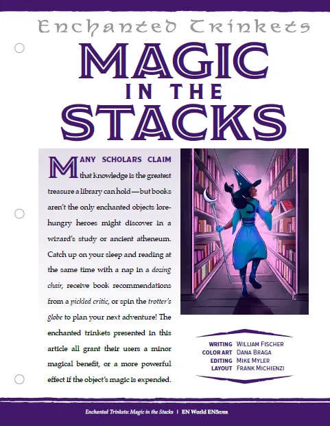EN Publishing Enchanted Trinkets Magic in the Stacks rollspel PDF