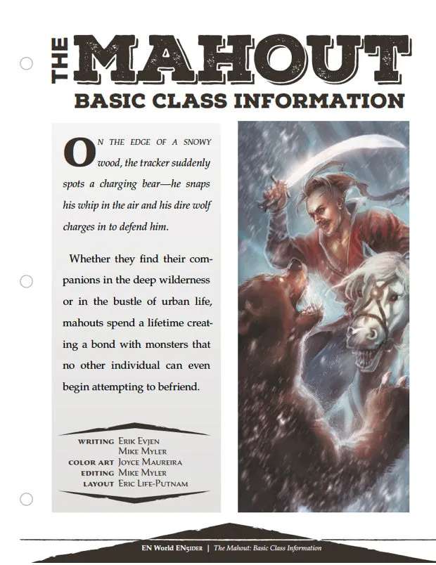 EN Publishing Mahout klass rollspel PDF monstertämjare