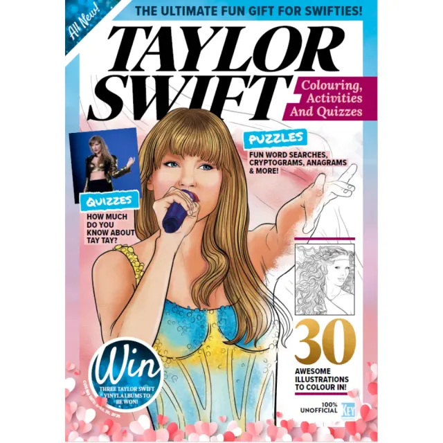 Taylor Swift Colouring Activities Quizzes pysselbok 100 sidor