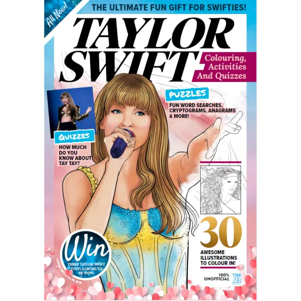 Taylor Swift Colouring Activities Quizzes pysselbok 100 sidor