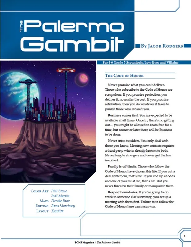 EN Publishing The Palermo Gambit äventyr PDF WOIN gangster