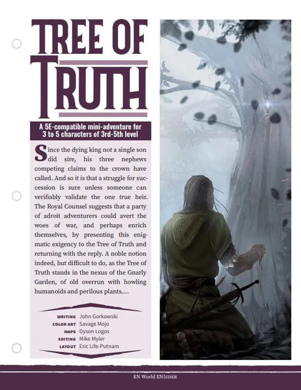 EN Publishing Tree of Truth D&D 5e miniäventyr PDF nivå 3-5