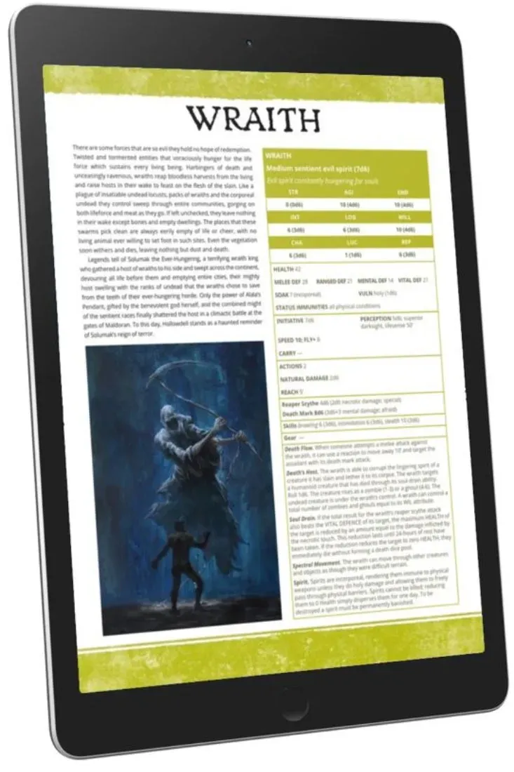 EN Publishing Wraith rollspel PDF WOIN vålnad