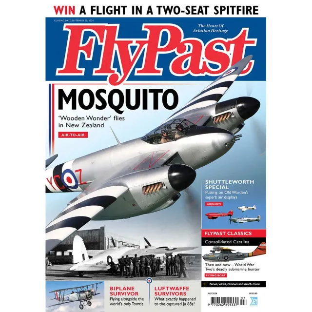 FlyPast juli 2024 tidning krigsflyg Mosquito