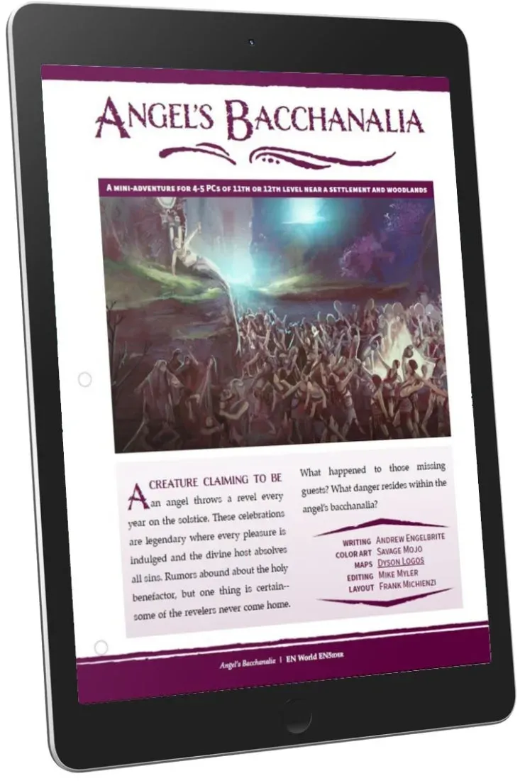 EN Publishing Angel's Bacchanalia äventyr PDF D&D 5e nivå 11-12
