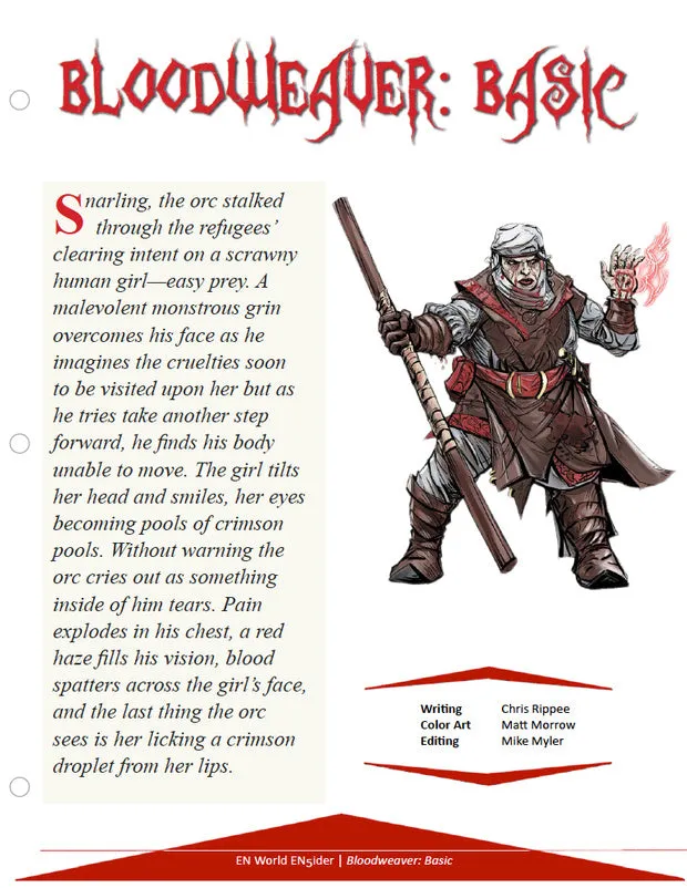 EN Publishing Bloodweaver klassbok PDF D&D 5e blodmagi