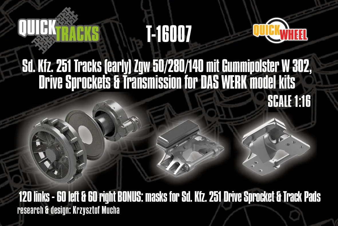 ROSSAGRAPH QuickTracks T-16007 band 1/16 Sd.Kfz. 251 tidig