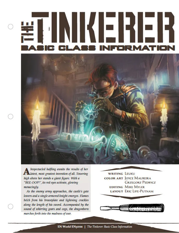 EN Publishing Tinkerer Basic Class rollspelklass PDF mekanik