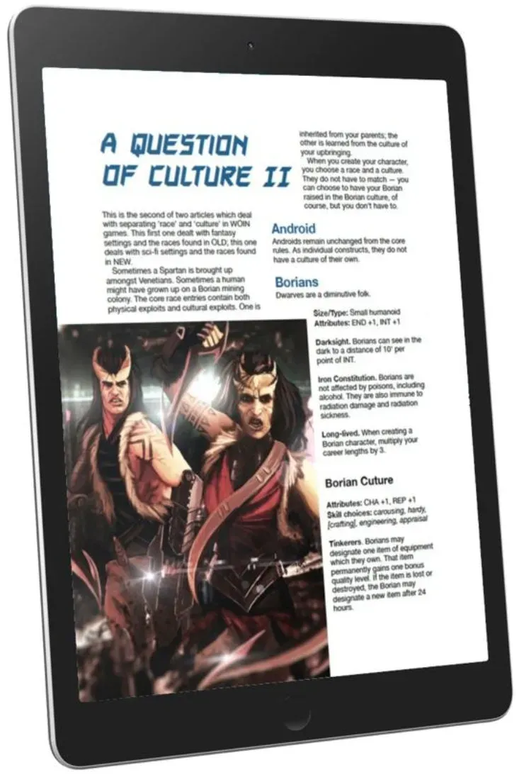 EN Publishing A Question of Culture II rollspel PDF NEW