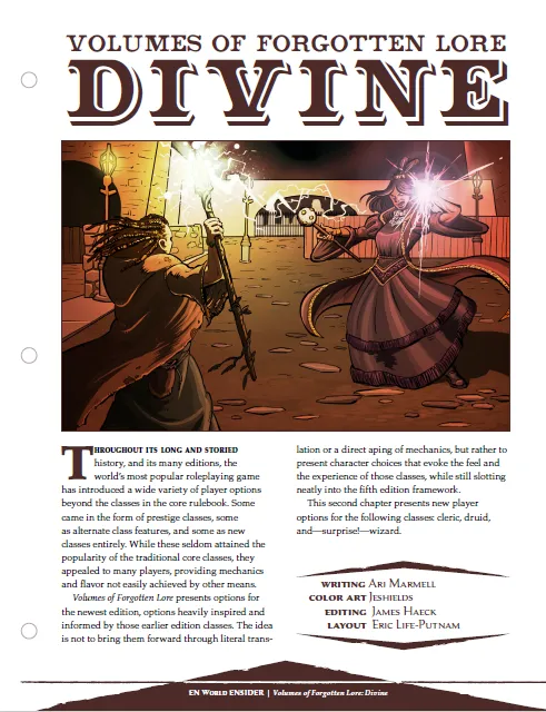 EN Publishing Volumes Forgotten Lore Divine rollspel PDF gudom