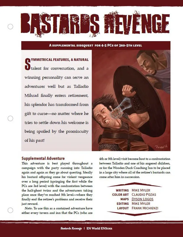 EN Publishing Mini-Adventure Bastards Revenge äventyr PDF nivå 3-5