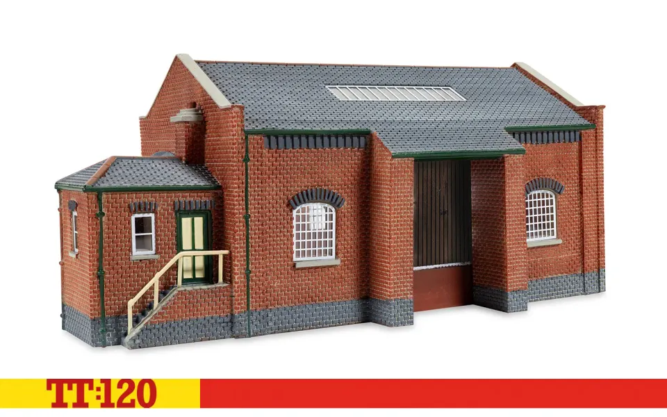 Hornby TT:120 Goods Shed modellbyggnad rött tegel