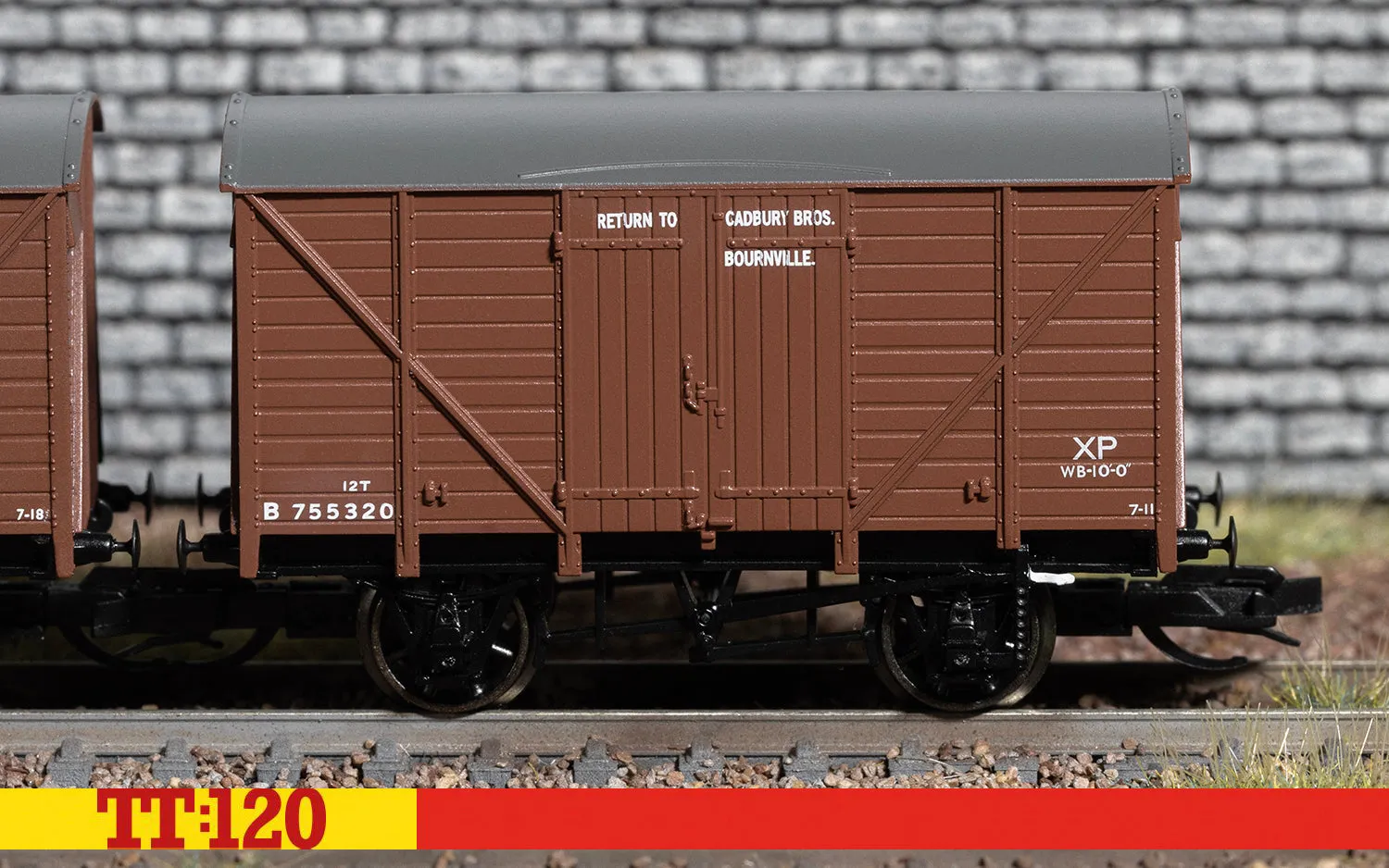 Hornby TT:120 BR Vent Van godsvagn Cadbury brun