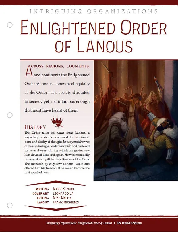 EN Publishing Enlightened Order of Lanous rollspel PDF 5e