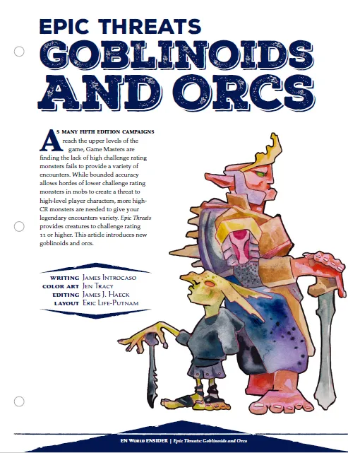 EN Publishing Goblinoids and Orcs rollspel pdf hög nivå CR 20