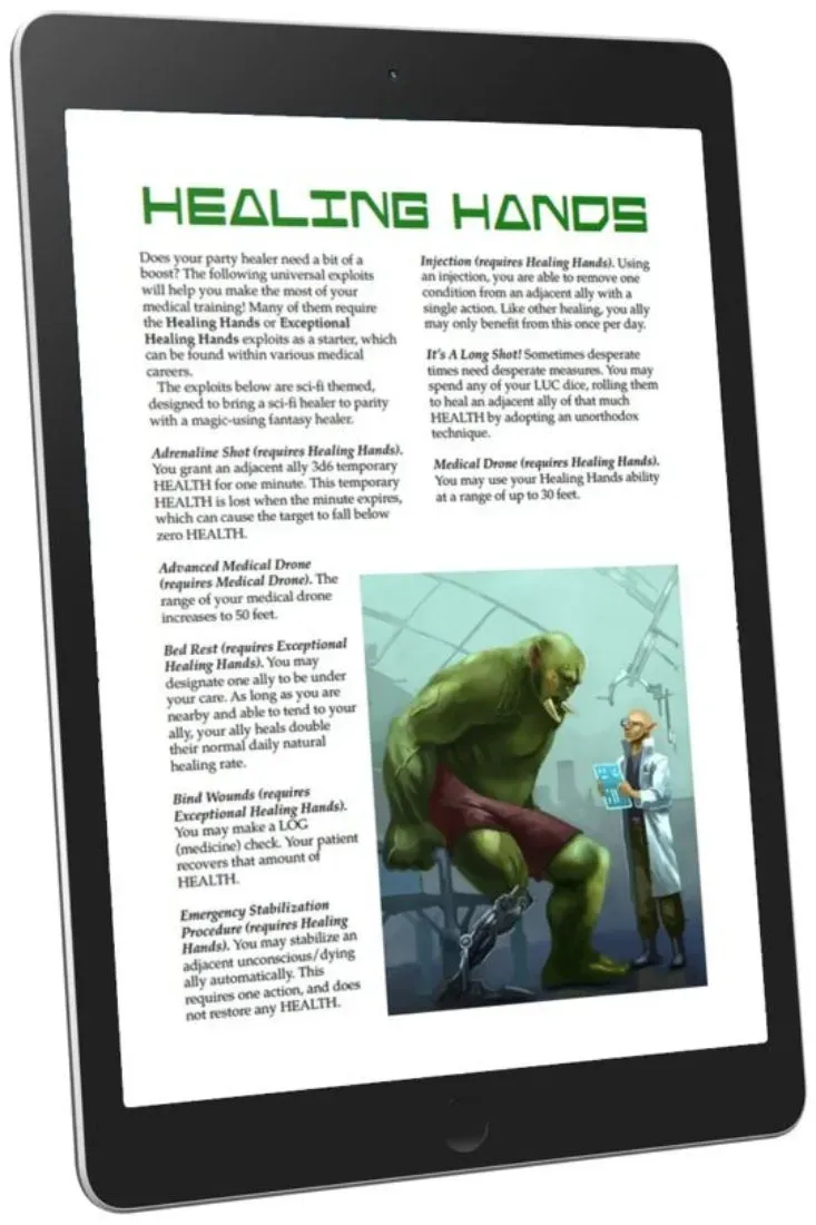 EN Publishing Healing Hands rollspels-PDF healing sci-fi