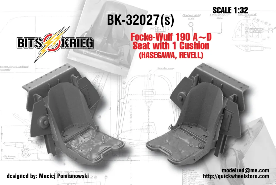 Rossagraph BitsKrieg BK32027 resinstol 1:32 Fw 190 med dyna