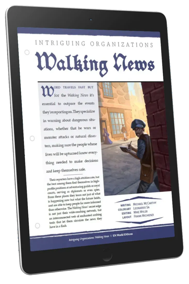 EN Publishing Walking News organisation PDF D&D 5e
