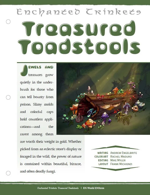 EN Publishing Treasured Toadstools föremål PDF D&D 5e svamp