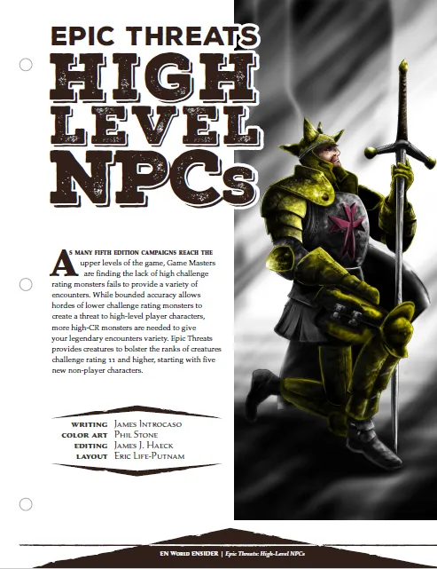 EN Publishing Epic Threats High Level NPCs rollspel PDF