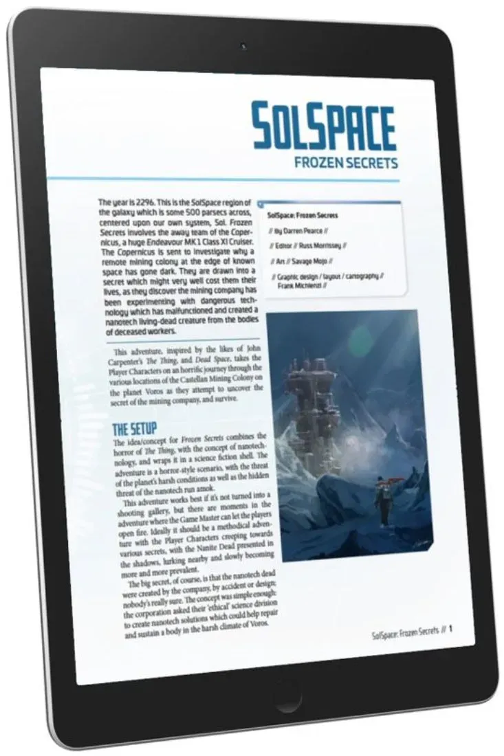 EN Publishing SolSpace Frozen Secrets äventyr PDF