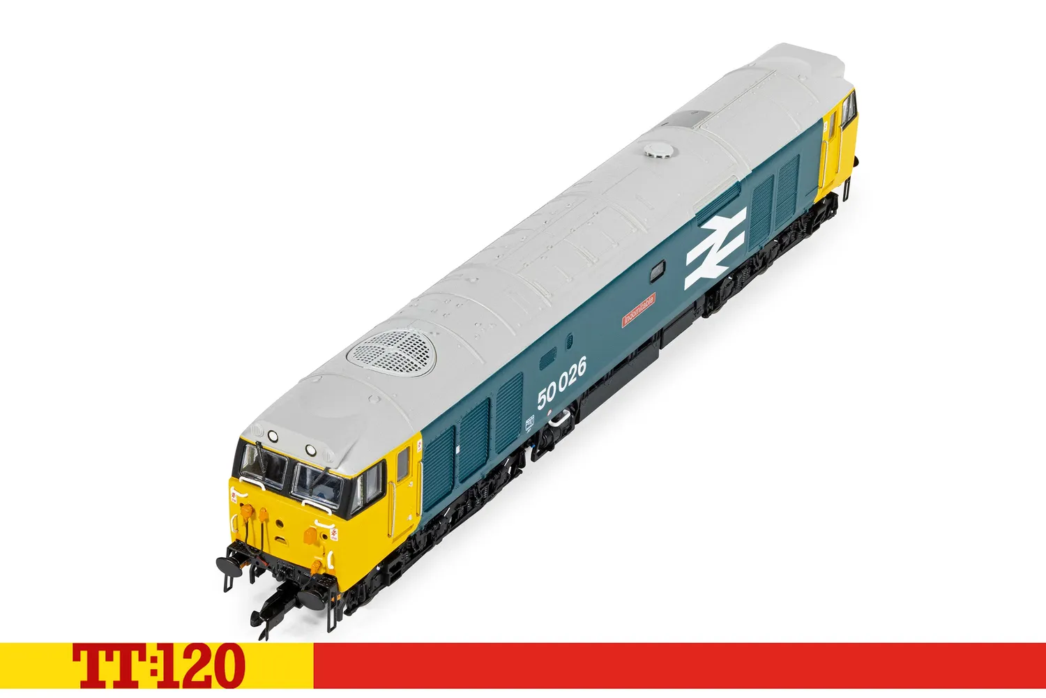 Hornby TT:120 Class 50 50026 modellok stor logga