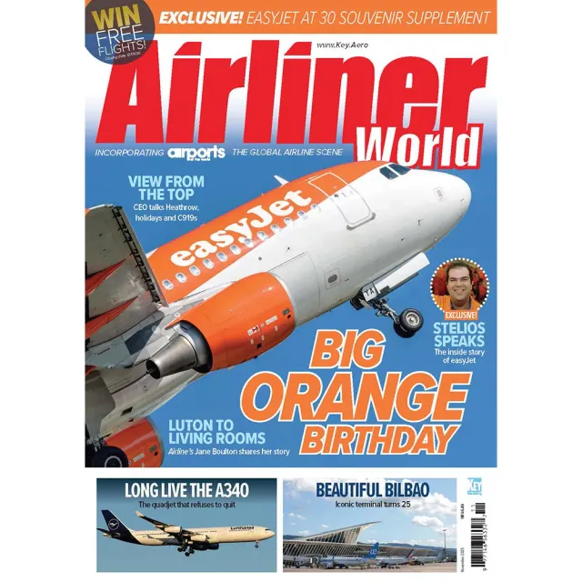 Airliner World november 2025 tidning civilflyg