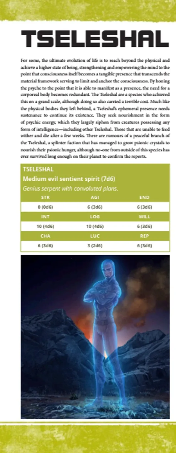 EN Publishing Tseleshal WOIN rollspel PDF psionisk ras