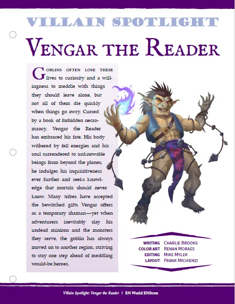EN Publishing Vengar the Reader skurk PDF goblin CR 5