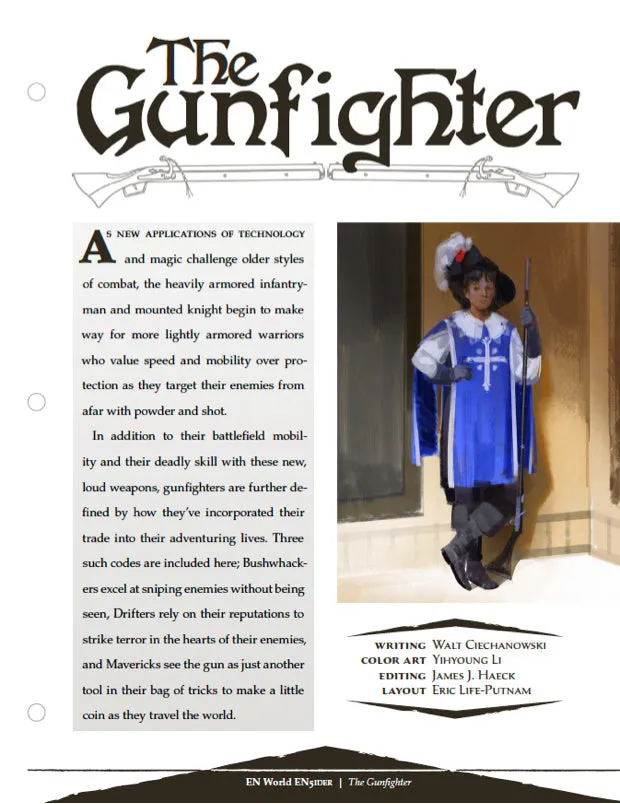 EN Publishing The Gunfighter klass PDF skjutvapen D&D 5e