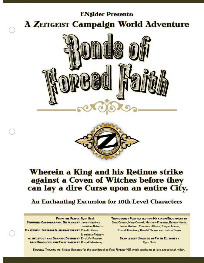 EN Publishing Zeitgeist Bonds of Forced Faith äventyr pdf 32 sidor