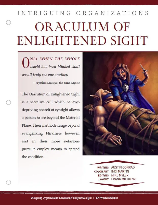 EN Publishing Oraculum of Enlightened Sight kult PDF D&D