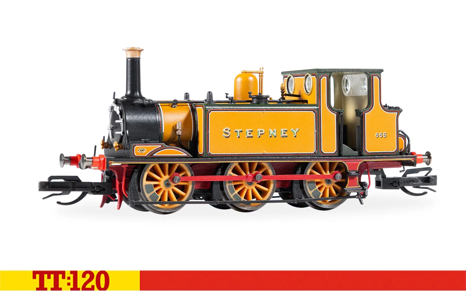 Hornby TT:120 Terrier 655 Stepney ånglok grön
