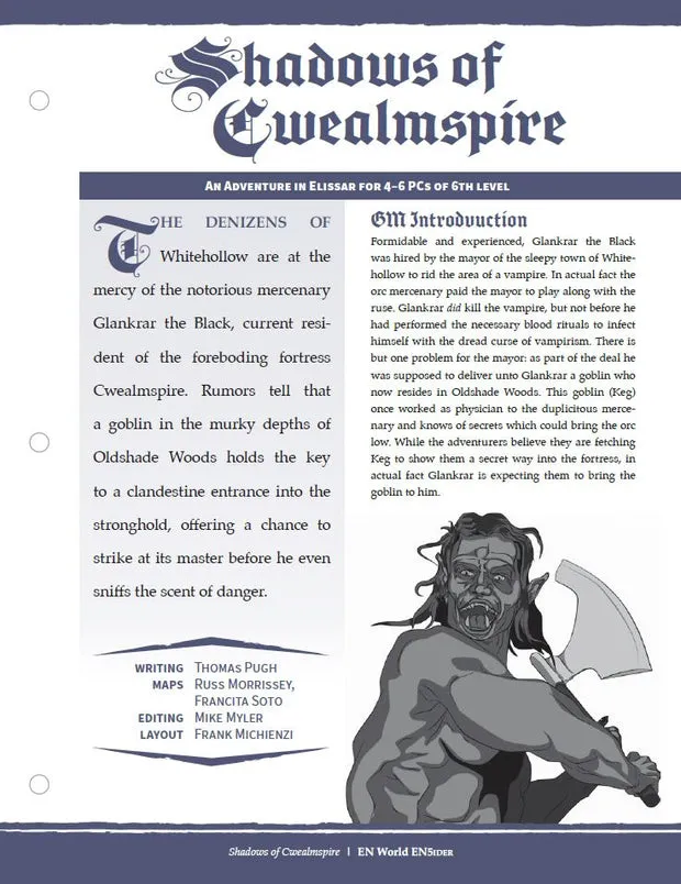 EN Publishing Shadow of Cwealmspire äventyr pdf nivå 6