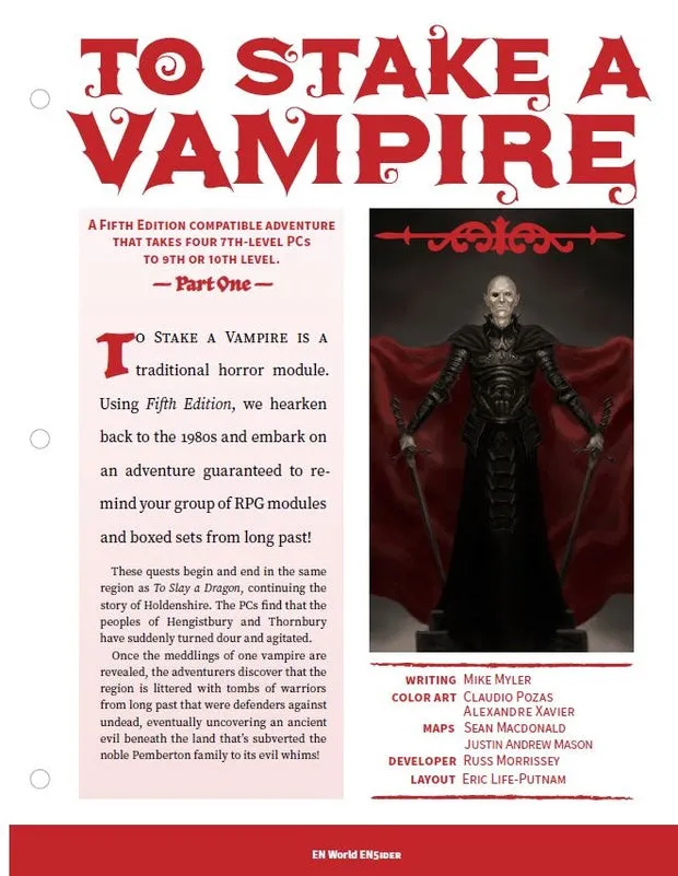 EN Publishing To Stake a Vampire Part 1 äventyr PDF nivå 7