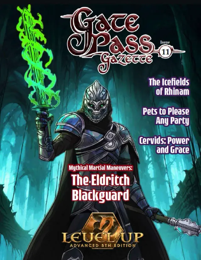 EN Publishing Level Up Gate Pass Gazette Issue #11 rollspel PDF djur