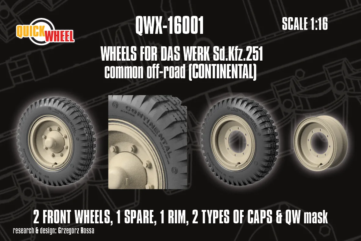 Rossagraph QuickWheel QWX-16001 Sd.Kfz. 251 hjul 1:16