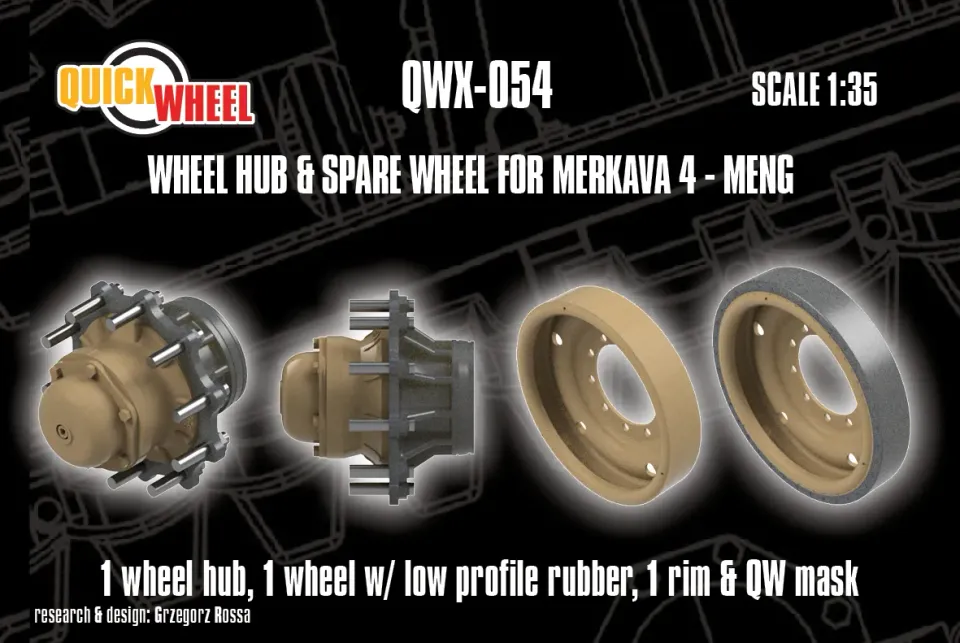 Rossagraph QuickWheel QWX-054 hjulnav reservhjul Merkava 4 1:35