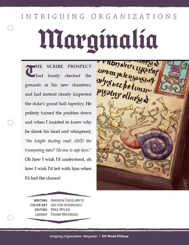 EN Publishing Intriguing Organizations Marginalia Rollspels-PDF D&D 5e